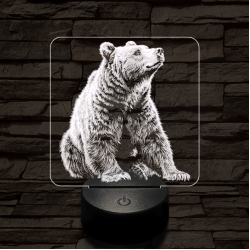 Kíváncsi medve 7 színű valósághű 3D led lámpa