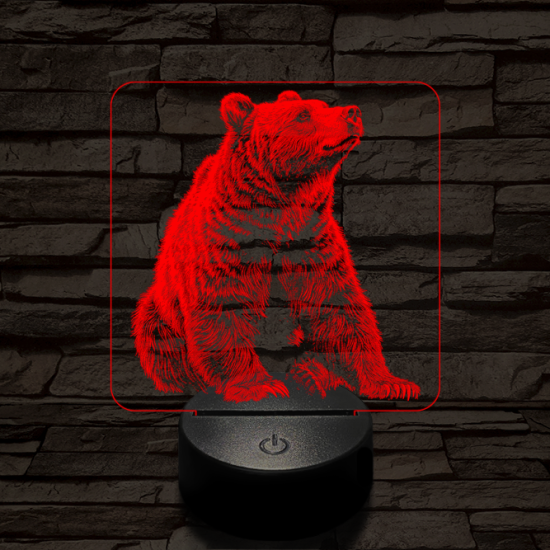 Kíváncsi medve 7 színű valósághű 3D led lámpa