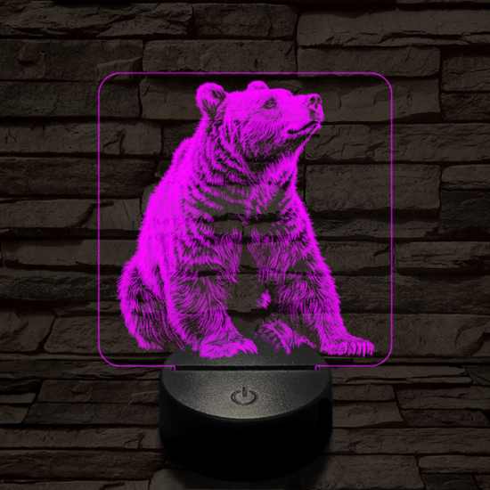 Kíváncsi medve 7 színű valósághű 3D led lámpa