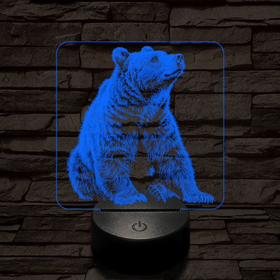 Kíváncsi medve 7 színű valósághű 3D led lámpa
