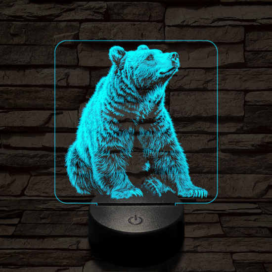 Kíváncsi medve 7 színű valósághű 3D led lámpa
