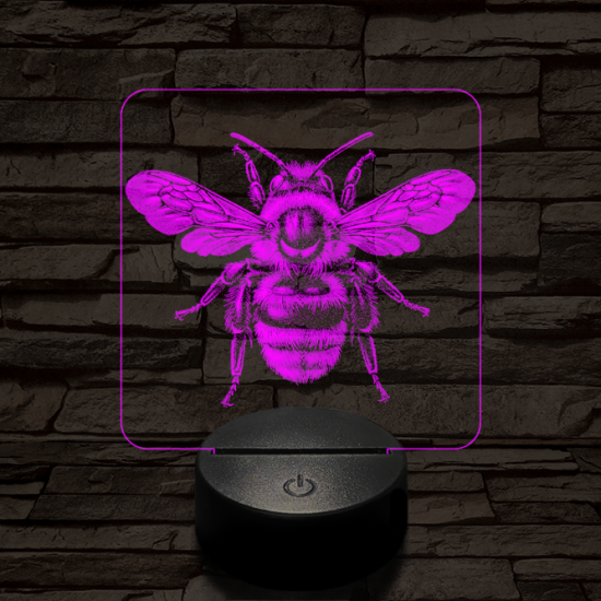 Méhecske a porondon 7 színű valósághű 3D led lámpa