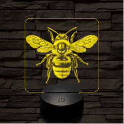 Méhecske a porondon 7 színű valósághű 3D led lámpa