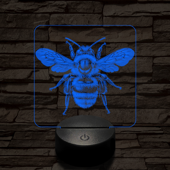 Méhecske a porondon 7 színű valósághű 3D led lámpa