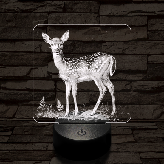 Szelíd őzike 7 színű valósághű 3D led lámpa