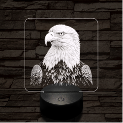 Sasszemű 7 színű valósághű 3D led lámpa