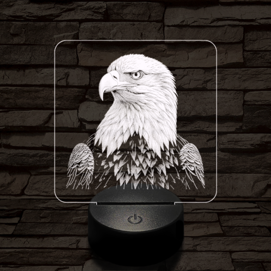 Sasszemű 7 színű valósághű 3D led lámpa