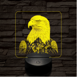 Sasszemű 7 színű valósághű 3D led lámpa