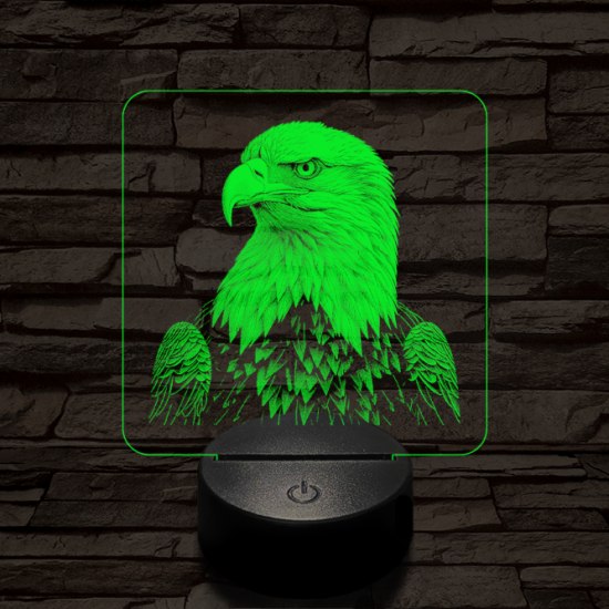 Sasszemű 7 színű valósághű 3D led lámpa