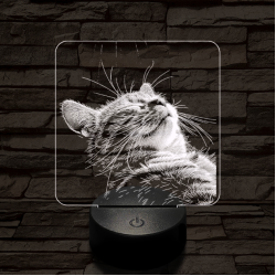 Macska kényelem 7 színű valósághű 3D led lámpa