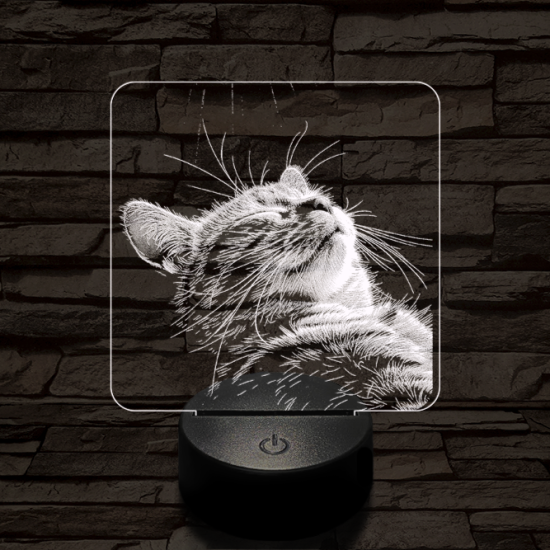 Macska kényelem 7 színű valósághű 3D led lámpa
