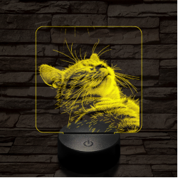 Macska kényelem 7 színű valósághű 3D led lámpa