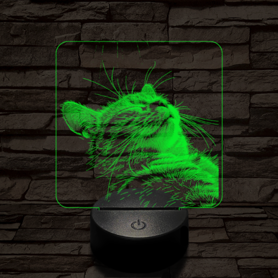 Macska kényelem 7 színű valósághű 3D led lámpa