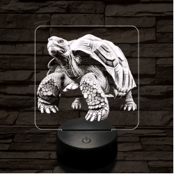 Óriásteknős 7 színű valósághű 3D led lámpa
