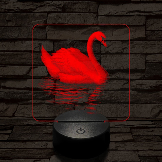 Hattyú a víztükrön 7 színű valósághű 3D led lámpa