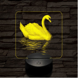 Hattyú a víztükrön 7 színű valósághű 3D led lámpa