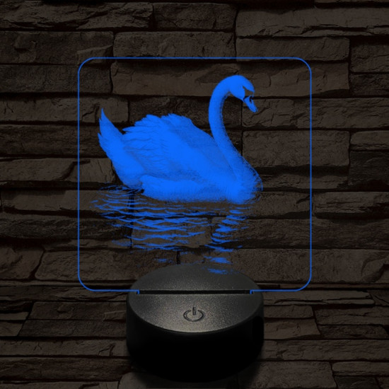 Hattyú a víztükrön 7 színű valósághű 3D led lámpa