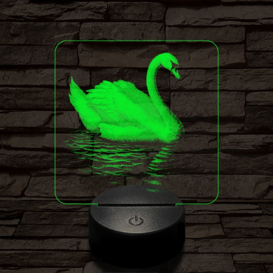 Hattyú a víztükrön 7 színű valósághű 3D led lámpa