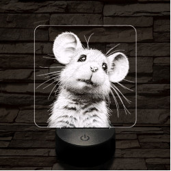Kisegérke 7 színű valósághű 3D led lámpa