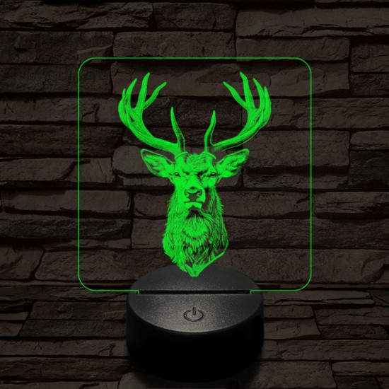 A csodaszarvas 7 színű valósághű 3D led lámpa