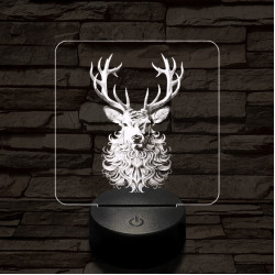 Bozontos szarvas 7 színű valósághű 3D led lámpa