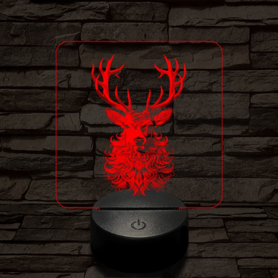 Bozontos szarvas 7 színű valósághű 3D led lámpa