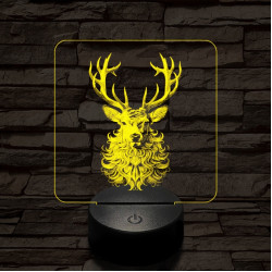 Bozontos szarvas 7 színű valósághű 3D led lámpa