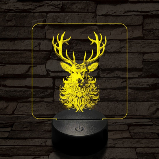 Bozontos szarvas 7 színű valósághű 3D led lámpa