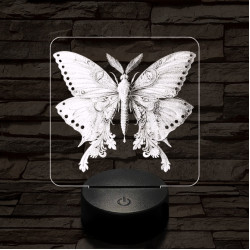 Éjjeli lepke 7 színű valósághű 3D led lámpa