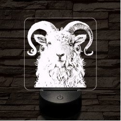 Kos portré 7 színű valósághű 3D led lámpa