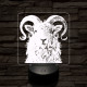 Kos portré 7 színű valósághű 3D led lámpa