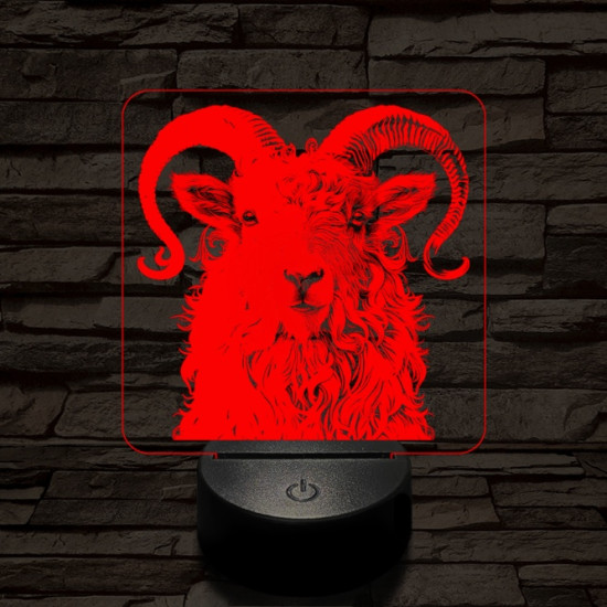 Kos portré 7 színű valósághű 3D led lámpa