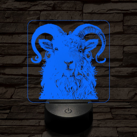 Kos portré 7 színű valósághű 3D led lámpa