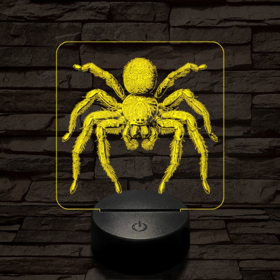 Madárpók 7 színű valósághű 3D led lámpa