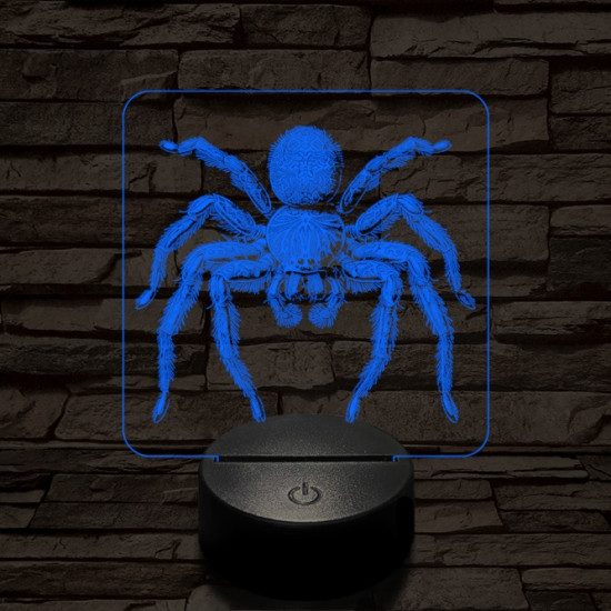 Madárpók 7 színű valósághű 3D led lámpa