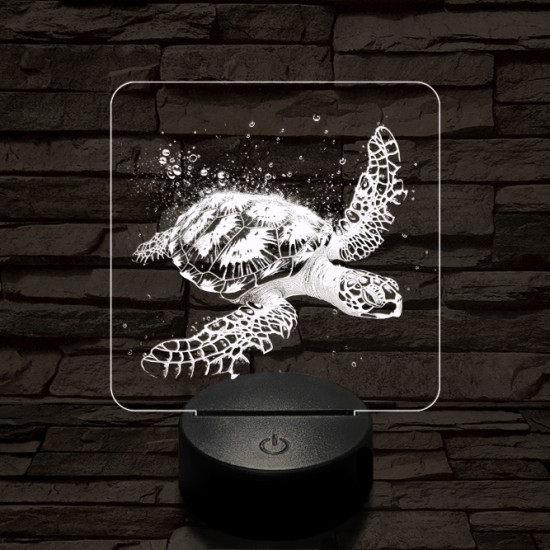 Tengeri teknős 7 színű valósághű 3D led lámpa
