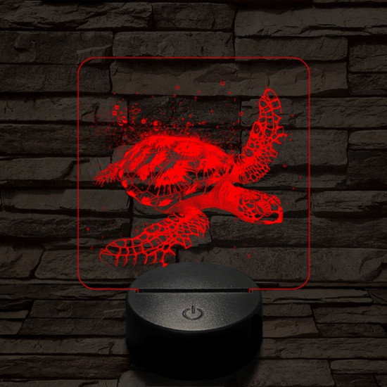 Tengeri teknős 7 színű valósághű 3D led lámpa