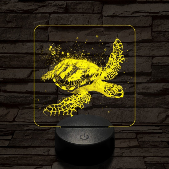 Tengeri teknős 7 színű valósághű 3D led lámpa