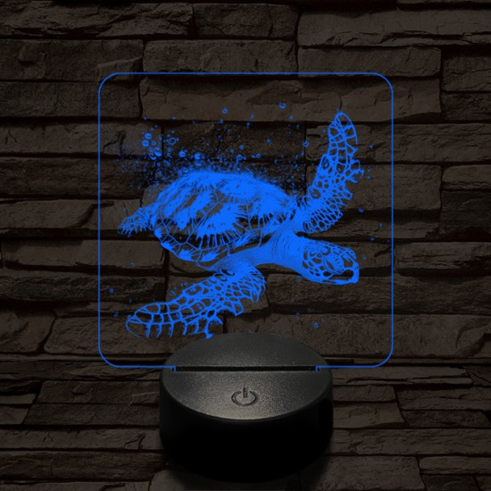 Tengeri teknős 7 színű valósághű 3D led lámpa