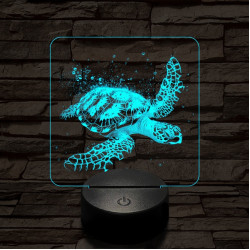 Tengeri teknős 7 színű valósághű 3D led lámpa