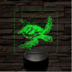 Tengeri teknős 7 színű valósághű 3D led lámpa