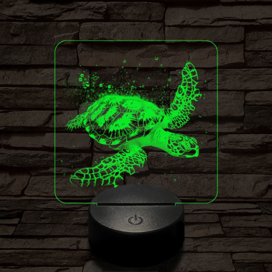 Tengeri teknős 7 színű valósághű 3D led lámpa