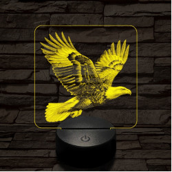 Elszánt sas 7 színű valósághű 3D led lámpa