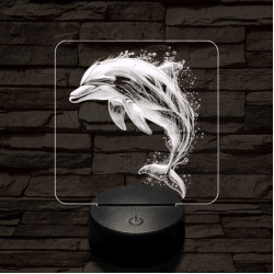 Szökkenő delfin 7 színű valósághű 3D led lámpa