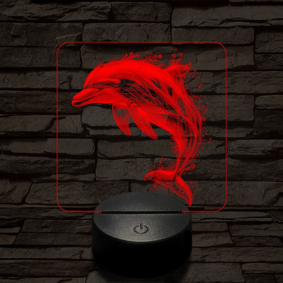 Szökkenő delfin 7 színű valósághű 3D led lámpa