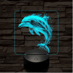Szökkenő delfin 7 színű valósághű 3D led lámpa