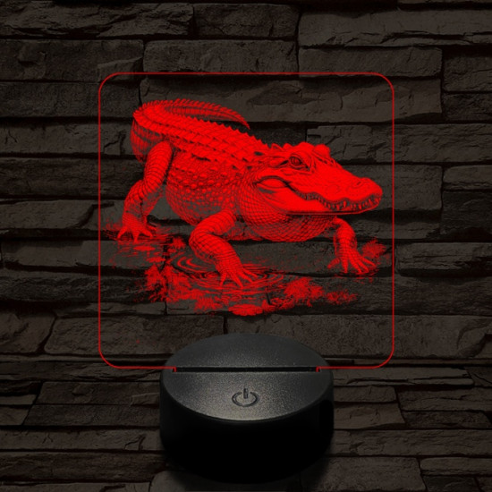 Támadó krokodil 7 színű valósághű 3D led lámpa