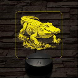 Támadó krokodil 7 színű valósághű 3D led lámpa