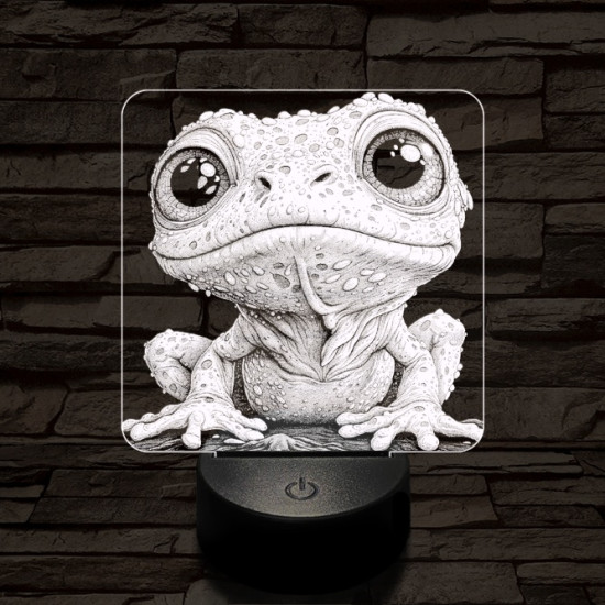 Mókás bébi béka 7 színű valósághű 3D led lámpa