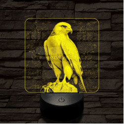 Sütkérező sólyom 7 színű valósághű 3D led lámpa